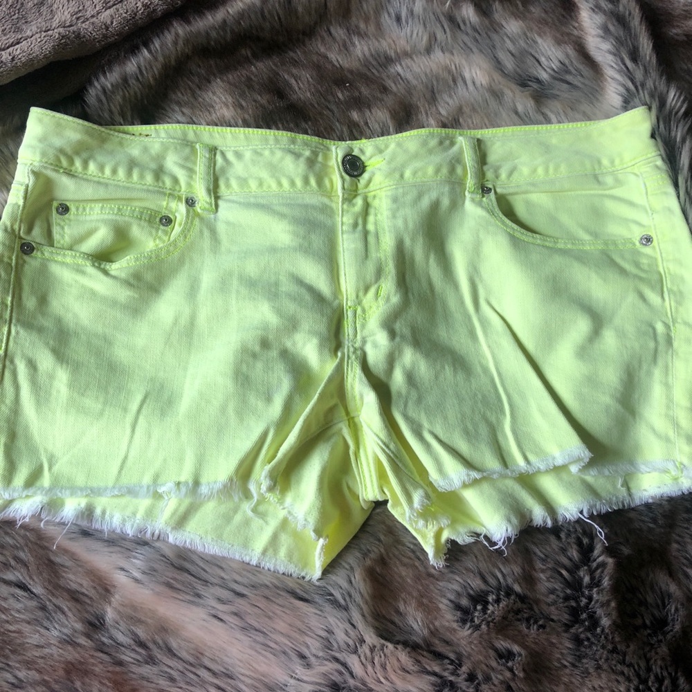 American Eagle Neon Denim Shorts
